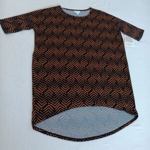 LuLaRoe NEW Sz XXS (Fits Large22ish PTP)  Chevron Pattern Black And Brown